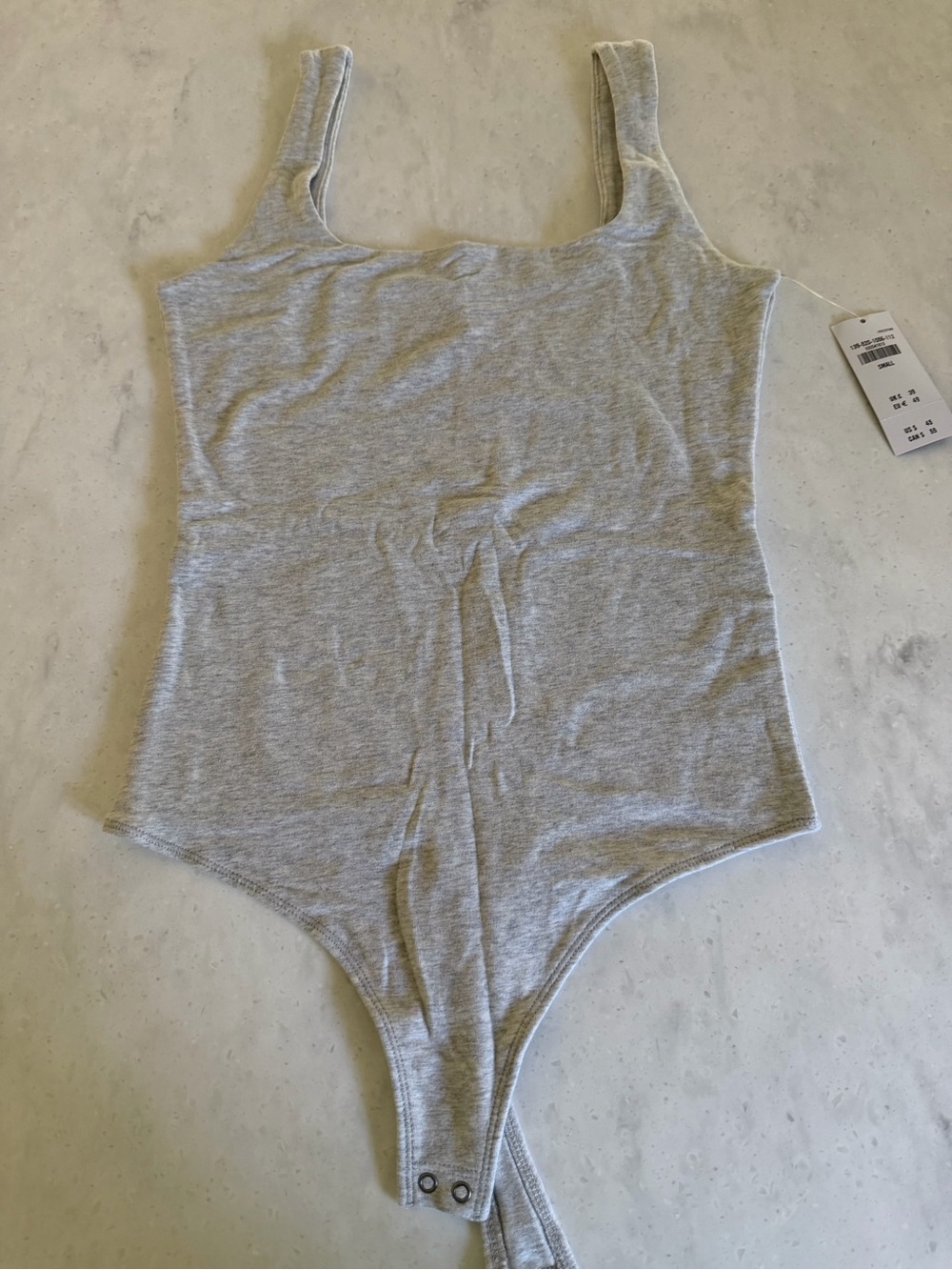 Abercrombie & Fitch Heather Gray Square Neck Bodysuit - Tank Style, Small